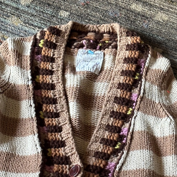 Sparrow Multicolor Striped Cardigan Sweater - Picture 4 of 6